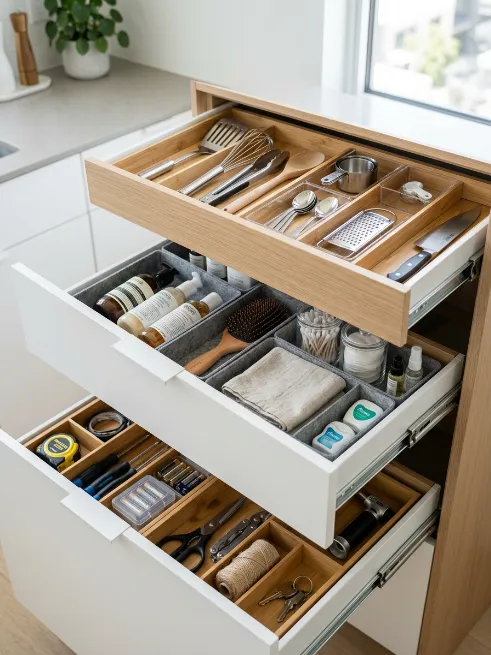 Use drawer organizers to maximize small spaces