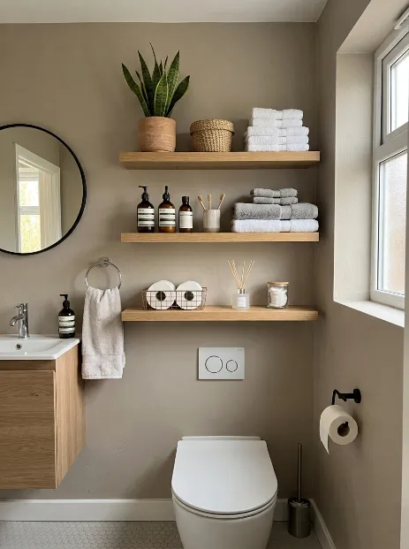 Use floating shelves for storage