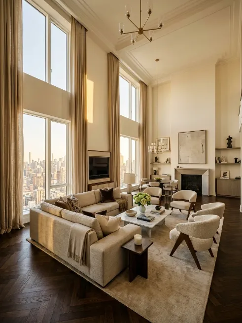 Use floor to ceiling curtains