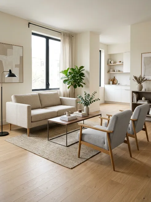 Use furniture with slim visible legs