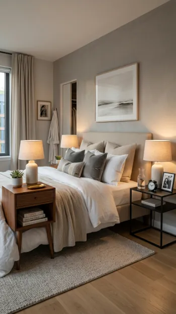 Use his and hers nightstands with personality