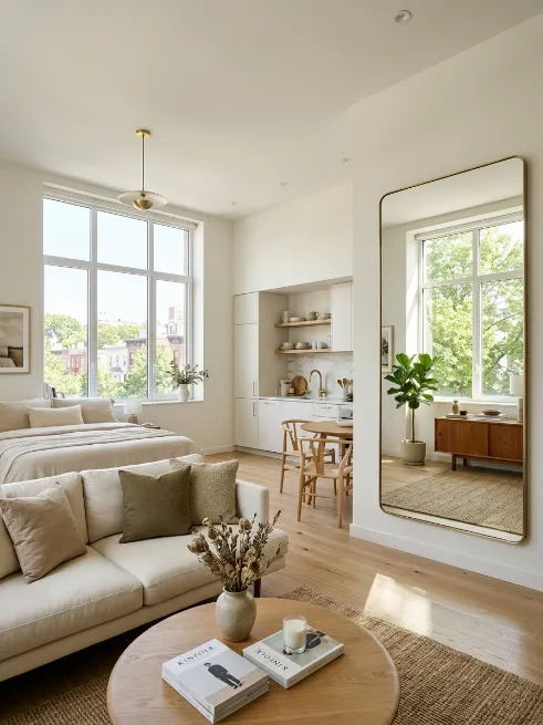 Use mirrors to bounce light around the room