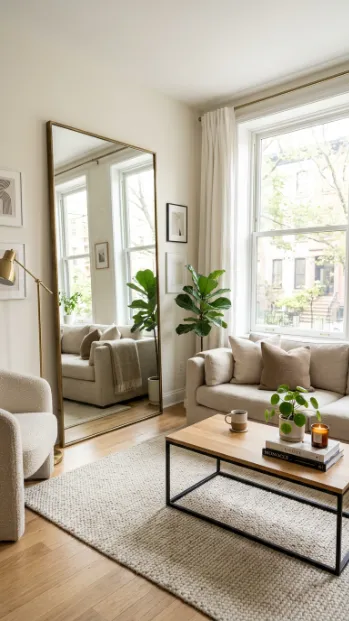 Use mirrors to reflect light and space
