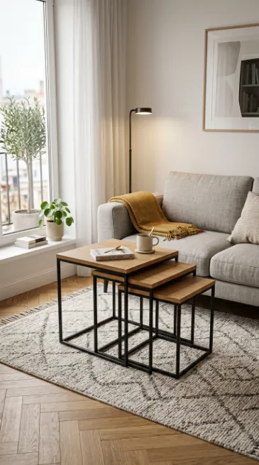 Use nesting tables instead of a bulky coffee table