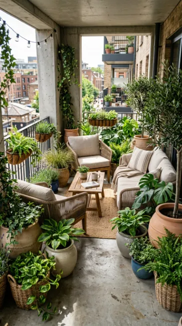 Use planters to soften hard surfaces