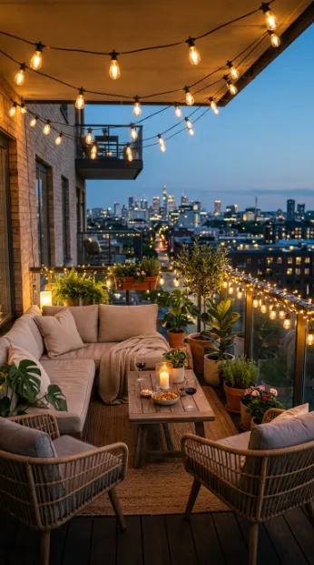 Use string lights for evening gatherings