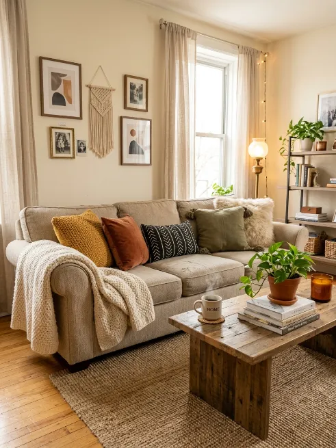 Use throw pillows to refresh old furniture