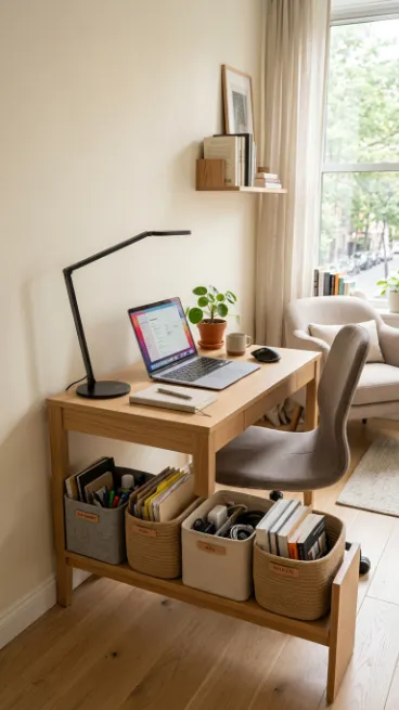 Use under desk storage bins