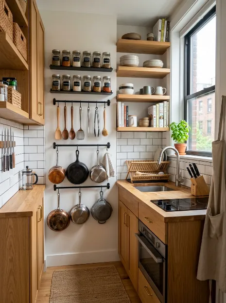Use vertical storage in the kitchen