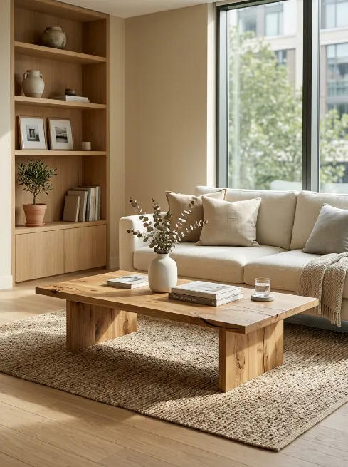 Use wood furniture with visible grain