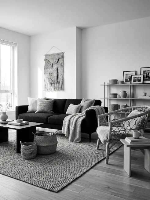 Use woven textures in neutral tones