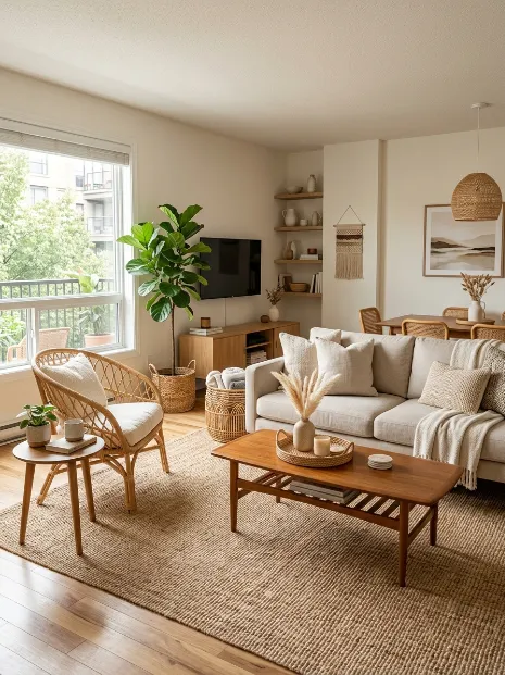 Use woven and rattan accents