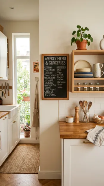 Use a chalkboard or framed menu board