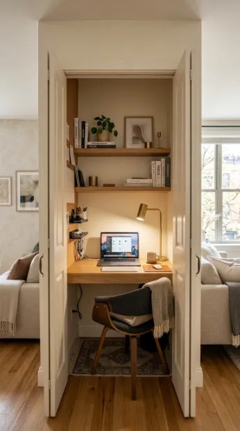 Use a closet as a hidden office