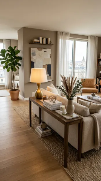 Use a console table behind your sofa