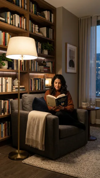 Use a floor lamp for better lighting