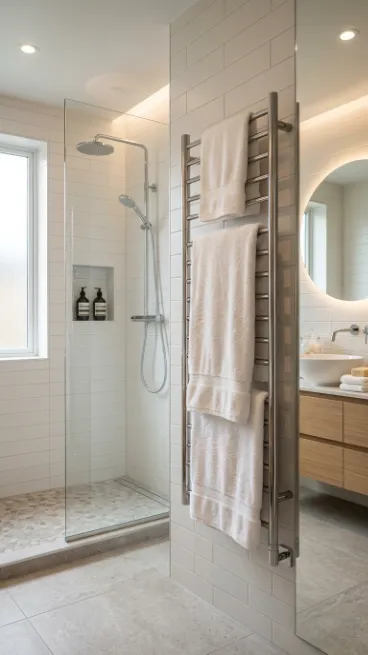 Use a heated towel rack if possible