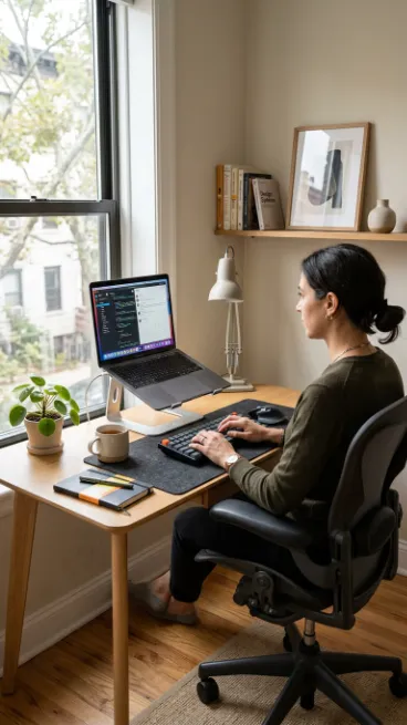 Use a laptop stand to improve posture