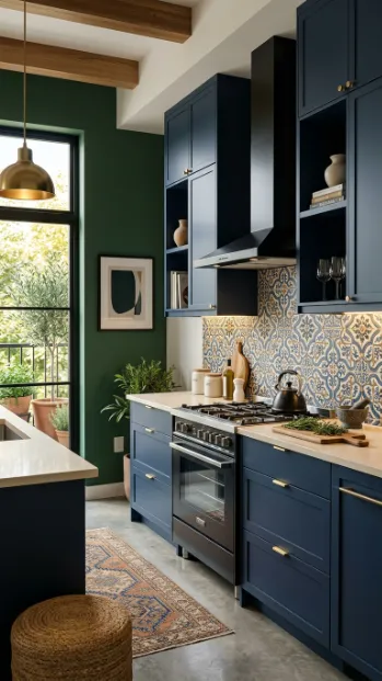 Use a patterned backsplash
