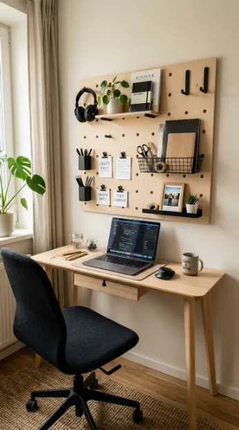 Use a pegboard for organized storage