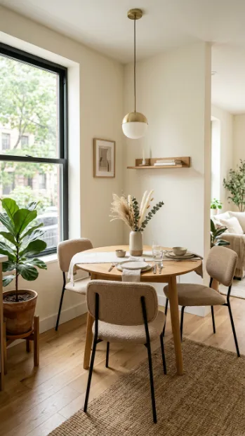 Use a round table in small corners