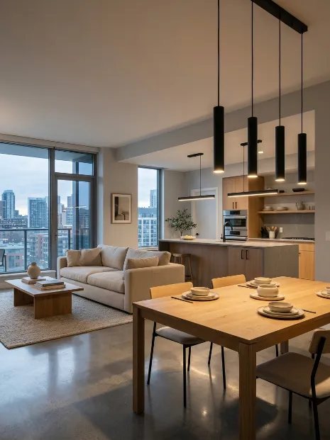 Use a simple repeating light fixture style