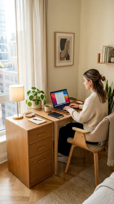 Use a small filing cabinet as a side table