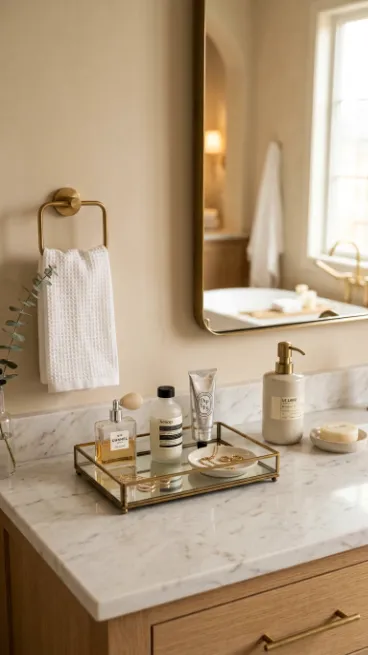 Use a vanity tray for everyday items